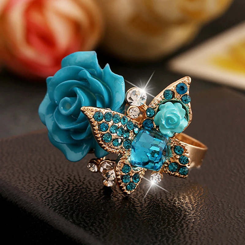 Women Colorful Resin Rose Flower Ring Opening Resizable Gothic Crystal Finger Ring Wedding Engagement Party Vintage Jewelry Gift
Women Colorful Resin Rose Flower Ring Opening Resizable Gothic Crystal Finger Ring Wedding Engagement Party Vintage Jewelry Gift