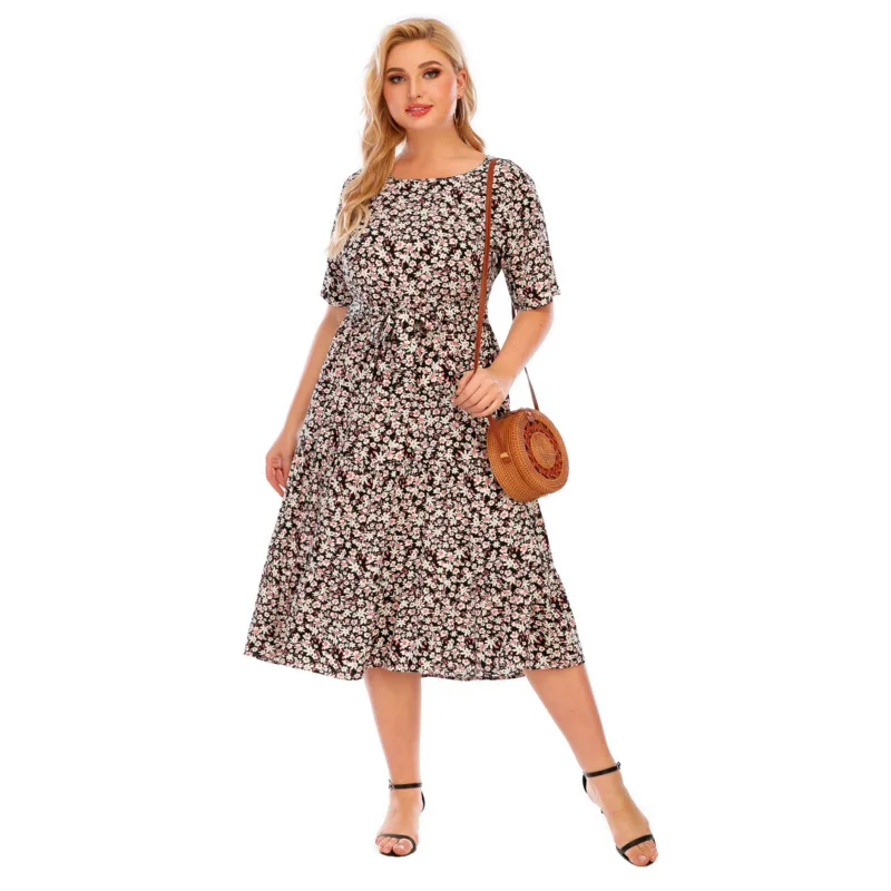 Plus Size Women's Dress Elegant Loose Short Sleeve Long Office Ladies Vintage Oversize Basic Woman Yellow Floral Dress
Plus Size Women's Dress Elegant Loose Short Sleeve Long Office Ladies Vintage Oversize Basic Woman Yellow Floral Dress