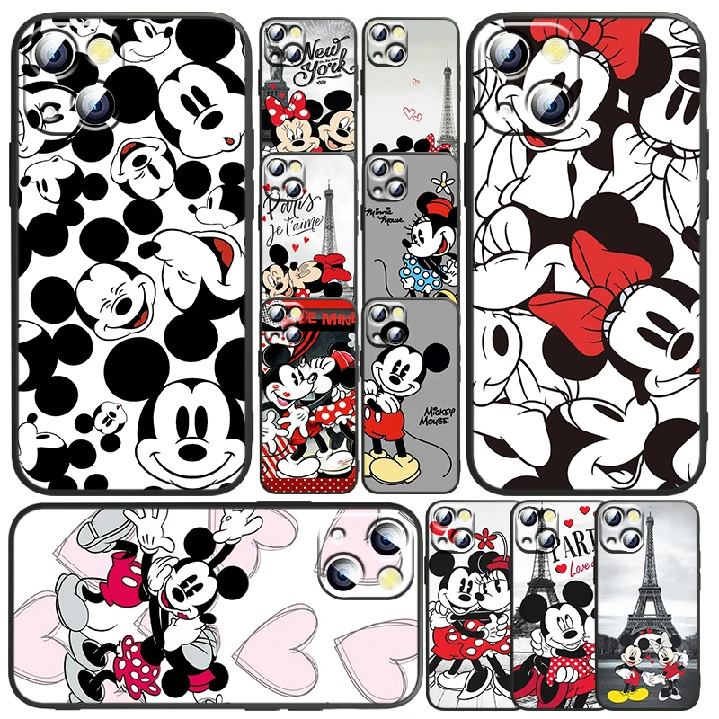 

Mickey Minnie in London For Apple iPhone 13 12 mini 11 SE 2020 XS XR X 8 7 Plus Pro MAX Black Soft Phone Case Funda Capa