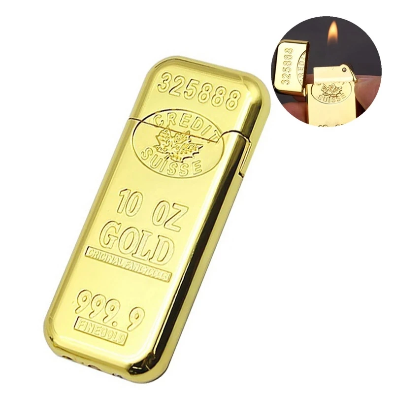Creative Metal Gold Brick Torch Lighter Multipurpose Cool Refillable Candle Butane Gas Lighters Free Fire Smoking Accessories 
Creative Metal Gold Brick Torch Lighter Multipurpose Cool Refillable Candle Butane Gas Lighters Free Fire Smoking Accessories