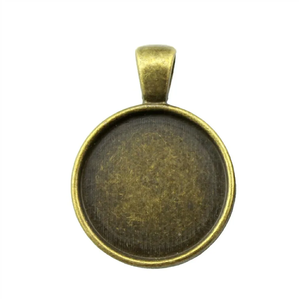 5pcs Vintage Antique Bronze Color Cabochon Base Setting Pendant 20mm Round Inner Size 31x22mm Outer Size
5pcs Vintage Antique Bronze Color Cabochon Base Setting Pendant 20mm Round Inner Size 31x22mm Outer Size
