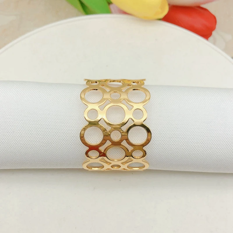 Napkin Ring, 6-Piece Metal Napkin Holder, Party Dinner Christmas Table Decoration, Hollow Round Design Napkin Ring
Napkin Ring, 6-Piece Metal Napkin Holder, Party Dinner Christmas Table Decoration, Hollow Round Design Napkin Ring