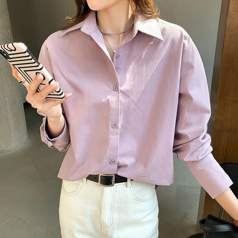 Women Solid Blouse Shirts 2021 New Spring Female Cusal Long Sleeve Bottoming Shirt Ladies Single-breasted Plus Size 4XL Blusas
Women Solid Blouse Shirts 2021 New Spring Female Cusal Long Sleeve Bottoming Shirt Ladies Single-breasted Plus Size 4XL Blusas