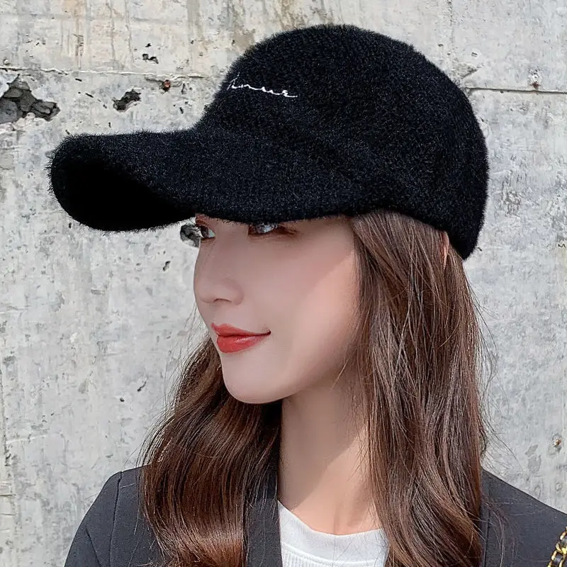 

Long eaves baseball cap hat in the fall and winter of female joker man han edition ins round big face show thin sunshade cap