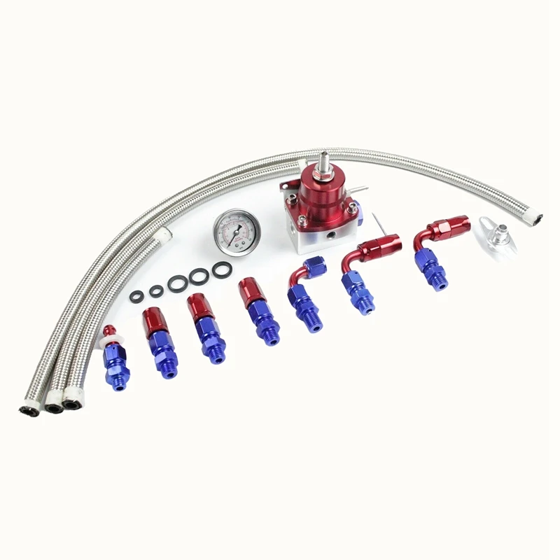 Universal Adjustable Fuel Pressure Regulator Kit with Oil Gauge 0-100 Psi-6AN Fitting End Blue-Red
Universal Adjustable Fuel Pressure Regulator Kit with Oil Gauge 0-100 Psi-6AN Fitting End Blue-Red