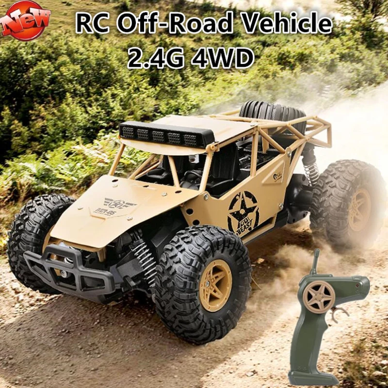 

1:16 4WD RC Off-Road Climbing Car 2.4G Multi-Terrain Driving Alloy Body Anti-Collision High-Speed Remote Control Car Kids Toys
