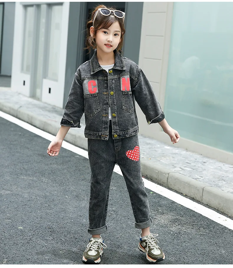 Girls Autumn Clothing Set 2020 New Teenage Denim Tracksuit School Children Girl Outfits Two-piece Kids Clothes Sports Suits
Girls Autumn Clothing Set 2020 New Teenage Denim Tracksuit School Children Girl Outfits Two-piece Kids Clothes Sports Suits