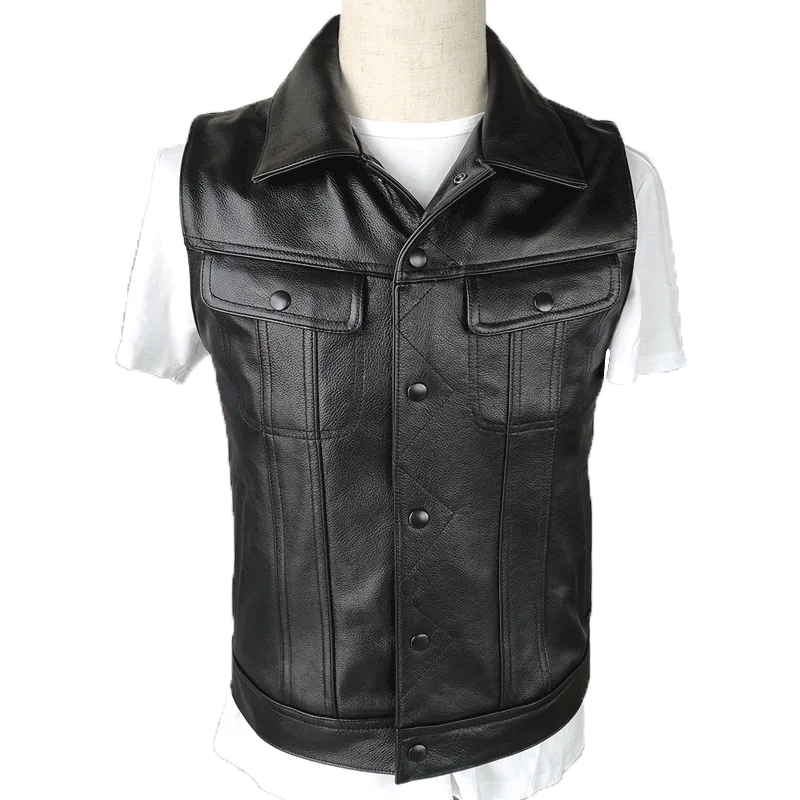 2020 Black Men Fashion Casual Single Breasted Plus Size 4XL Genuine Cowhide Russian Slim Fit Leather Vest
2020 Black Men Fashion Casual Single Breasted Plus Size 4XL Genuine Cowhide Russian Slim Fit Leather Vest
