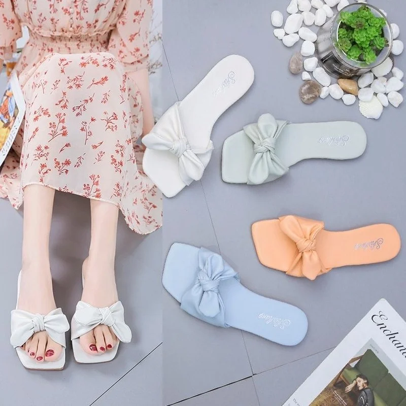 Bowknot Sandals And Slippers Women 2021 New Beach Slippers Temperament Fashion Sandals For Outer Wear
Bowknot Sandals And Slippers Women 2021 New Beach Slippers Temperament Fashion Sandals For Outer Wear