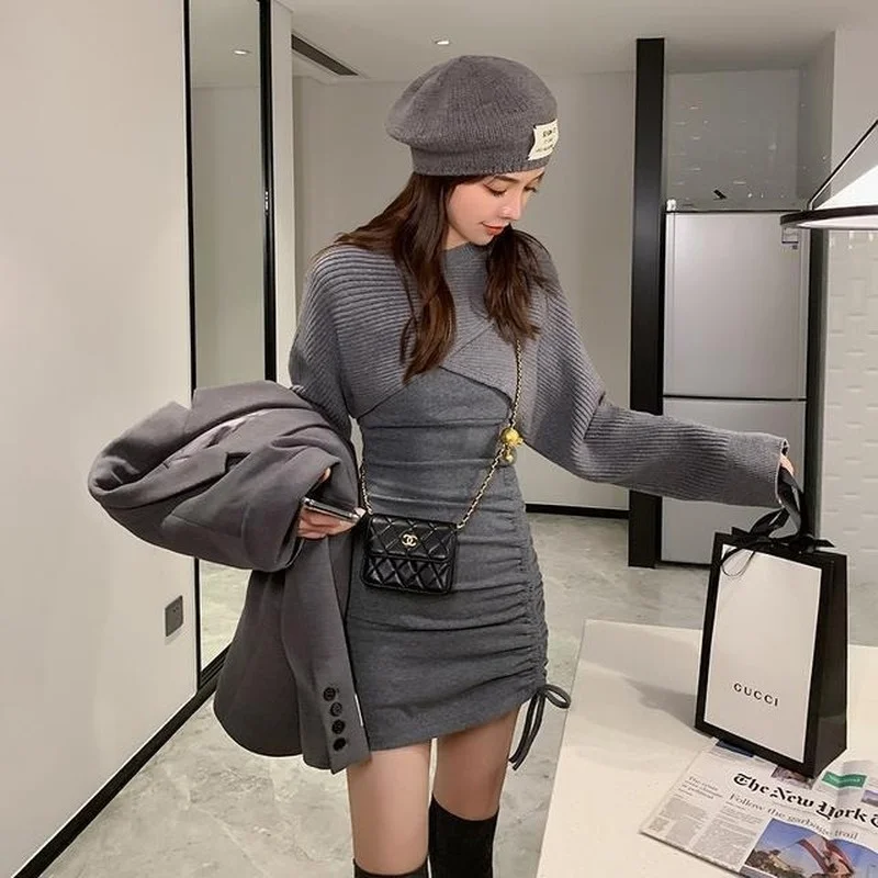Elegant Vintage Knitted Dress Women Casual Long Sleeve Slim Y2k Mini Dress Female Solid Party One Piece Dress Korean 2021 Spring
Elegant Vintage Knitted Dress Women Casual Long Sleeve Slim Y2k Mini Dress Female Solid Party One Piece Dress Korean 2021 Spring