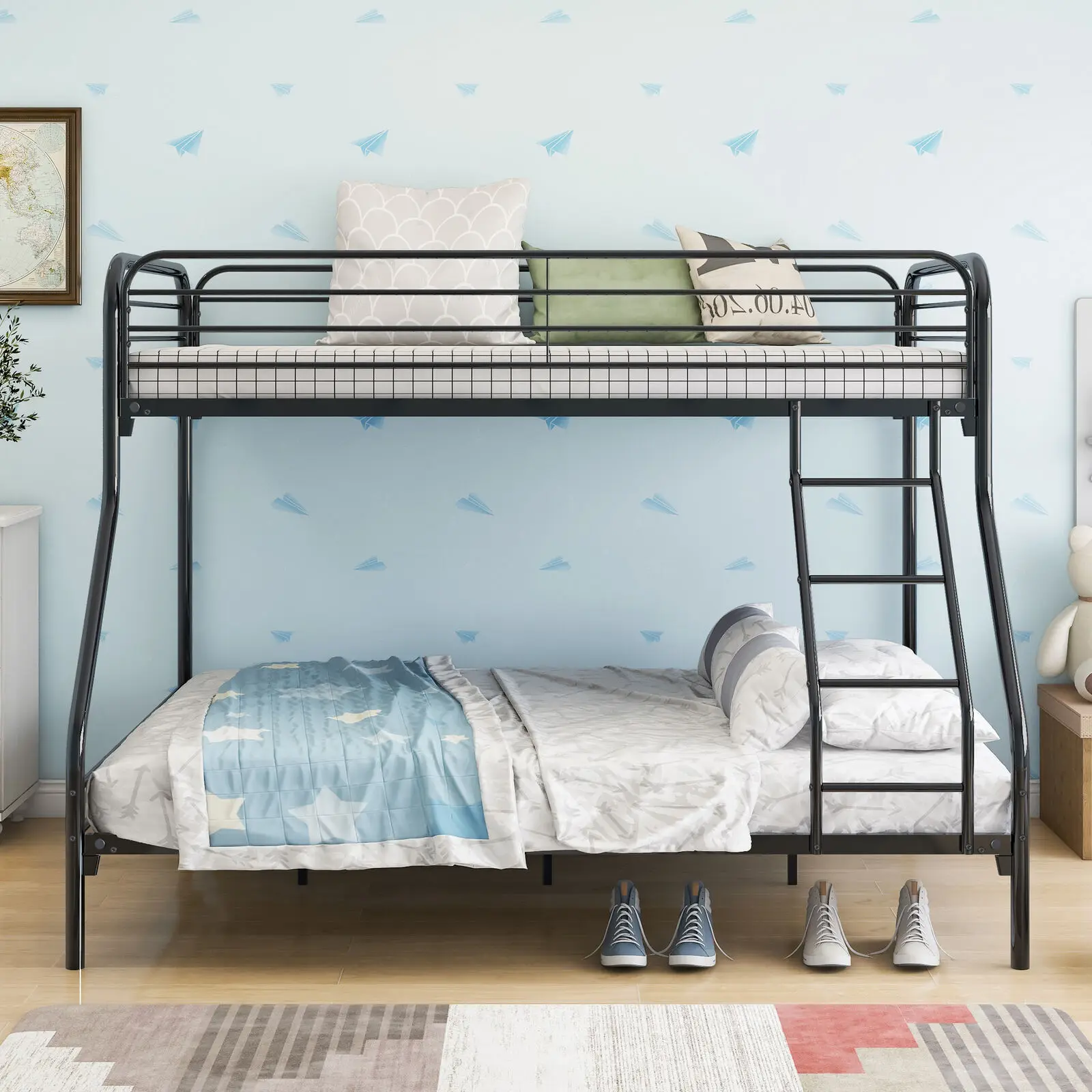 39.98/56" Width New Heavy Duty Twin-over-full Metal Bunk Bed With Enhanced Upper-level Guardrail For 2 -3 People Children's Bed
39.98/56" Width New Heavy Duty Twin-over-full Metal Bunk Bed With Enhanced Upper-level Guardrail For 2 -3 People Children's Bed