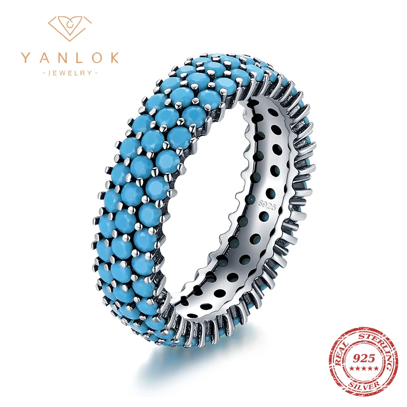 YANLOK Genuine 925 Sterling Silver National Style Finger Rings For Women Luxury Natural Turquoise Fine Jewelry Anniversary Gift
YANLOK Genuine 925 Sterling Silver National Style Finger Rings For Women Luxury Natural Turquoise Fine Jewelry Anniversary Gift