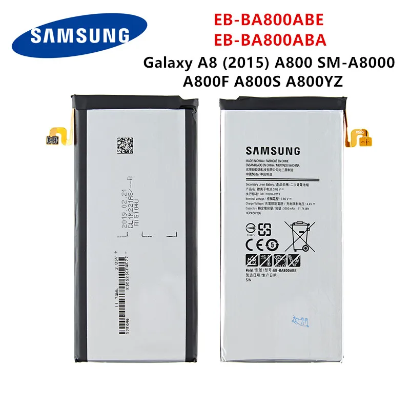 

SAMSUNG Orginal EB-BA800ABE EB-BA800ABA 3050mAh Battery For Samsung Galaxy A8 (2015) A800 SM-A8000 A800F A800S A800YZ
