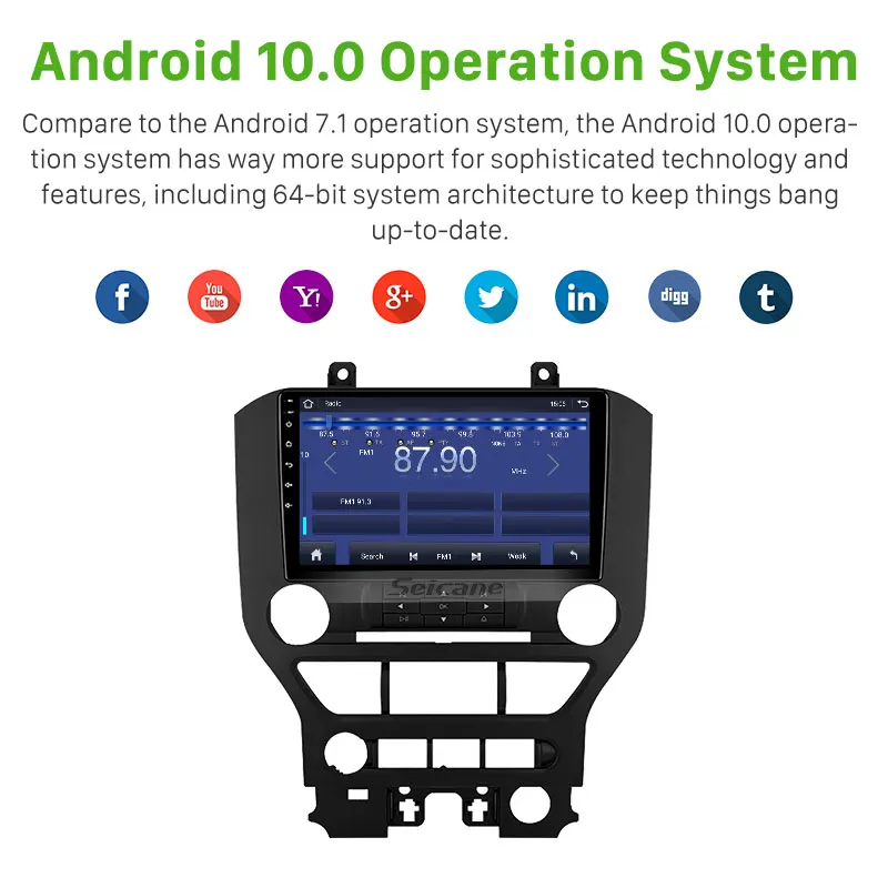 Автомобильная Мультимедийная система 2DIN Android 10 0 4 Гб + 64 ГБ для Ford Mustang 2015 2016 2017 2018 |