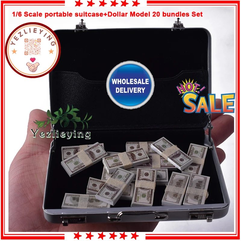 товари за 1 долар 1:6 Sca фигурку аксессуар серебро Портативный модель чемодана +