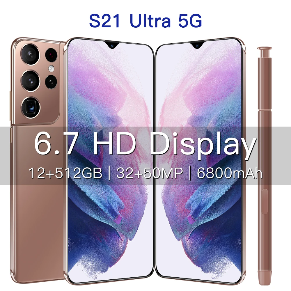 2021 Newest Global Version S21Ultra 5G 6.7 Inch Android Smartphone 6800mAh 12+512G 32+50mp Camera Face ID 4G Network CellPhone
2021 Newest Global Version S21Ultra 5G 6.7 Inch Android Smartphone 6800mAh 12+512G 32+50mp Camera Face ID 4G Network CellPhone