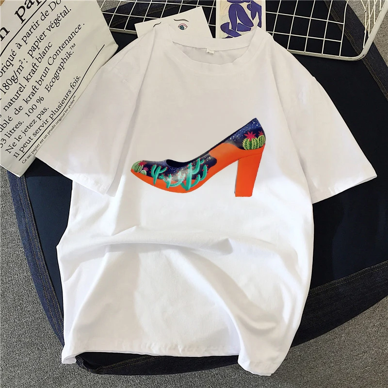Women's T-shirt high-heeled shoes fashion graphic T-shirt Casual hot selling Short Sleeves t-shirt
Women's T-shirt high-heeled shoes fashion graphic T-shirt Casual hot selling Short Sleeves t-shirt