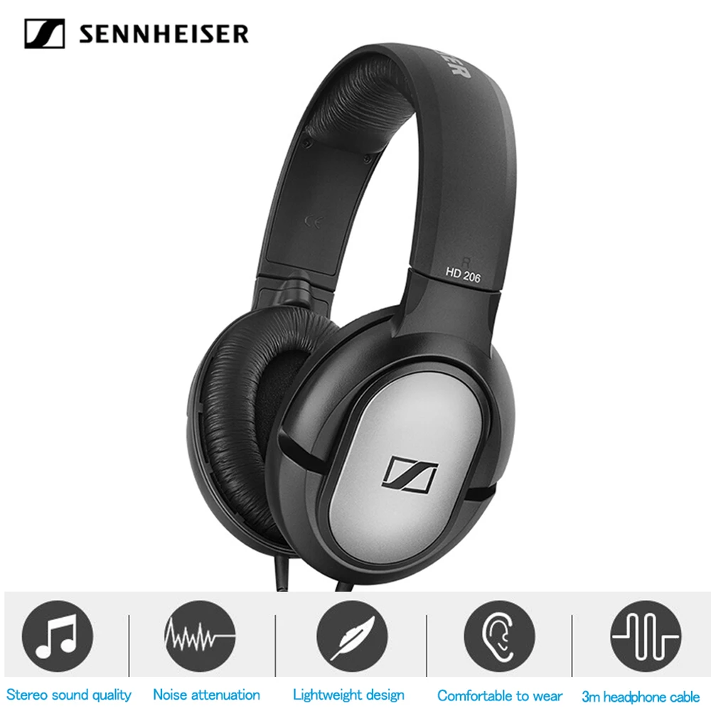 Проводные наушники Sennheiser HD206 3,5 мм, шумоизоляция, портативные спортивные Игровые наушники, стерео, глубокие басы, телефоны, музыка
Проводные наушники Sennheiser HD206 3,5 мм, шумоизоляция, портативные спортивные Игровые наушники, стерео, глубокие басы, телефоны, музыка