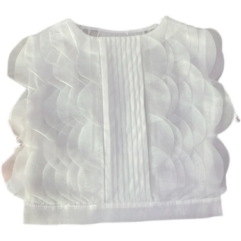 Blouses Womens 2021 Summer New Design Multi-Layer Ruffles Round-Neck Sleeveless Chiffon Shirt Girls Ladies Tops Blusas Mujer
Blouses Womens 2021 Summer New Design Multi-Layer Ruffles Round-Neck Sleeveless Chiffon Shirt Girls Ladies Tops Blusas Mujer