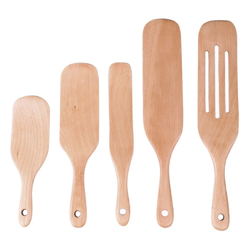 5-Piece Set of Beech Wood Kitchenware Cooking Frying Spatula Wooden Spatula Household Steak Wooden Spatula
5-Piece Set of Beech Wood Kitchenware Cooking Frying Spatula Wooden Spatula Household Steak Wooden Spatula