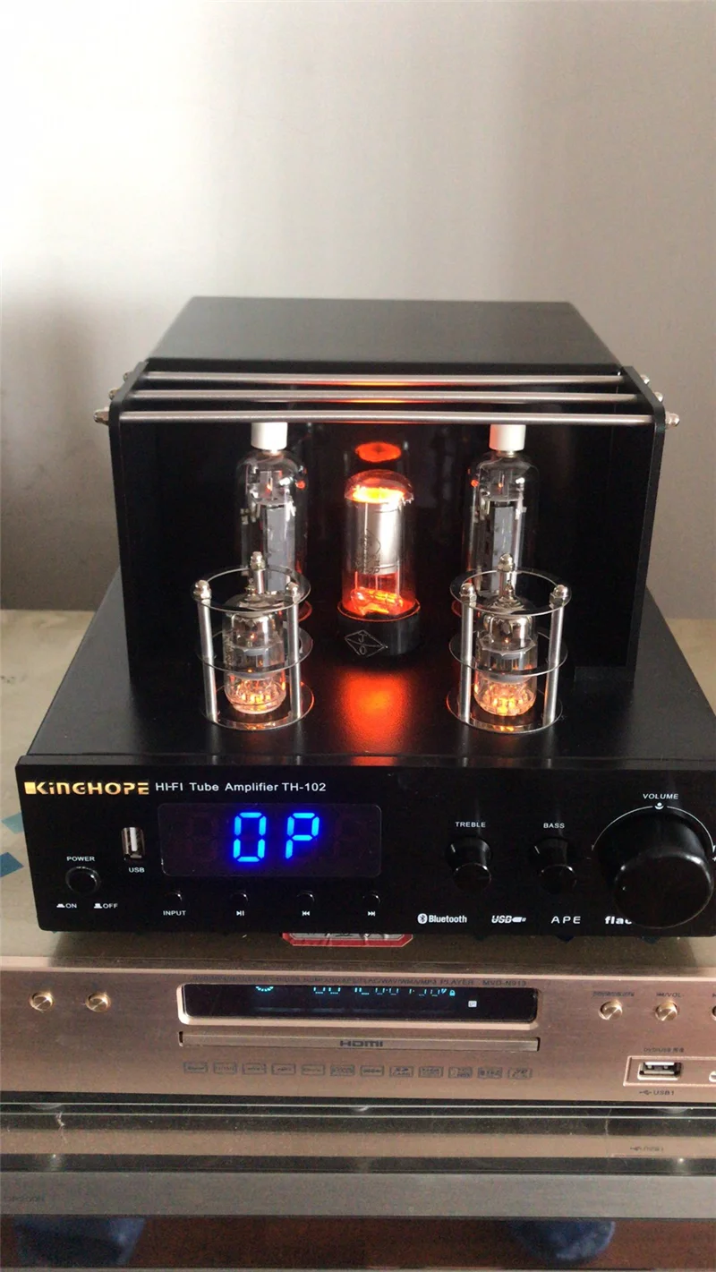 KINGHOPE TH-102 fiber coaxial fever tube amplifier non-destructive Bluetooth hifi amplifier home
KINGHOPE TH-102 fiber coaxial fever tube amplifier non-destructive Bluetooth hifi amplifier home