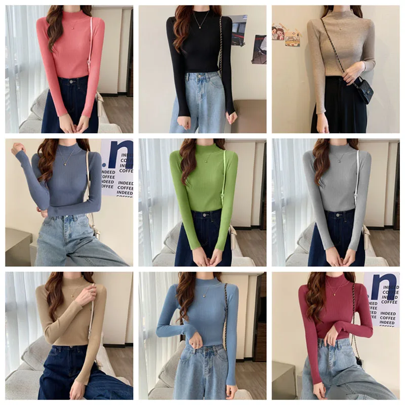 Autumn Winter Women Pullovers Sweaters Fashion 2021 Slim-fitting Knitted Long Sleeve Top Ladies Half-high Neck Y2k Clothes Soft
Autumn Winter Women Pullovers Sweaters Fashion 2021 Slim-fitting Knitted Long Sleeve Top Ladies Half-high Neck Y2k Clothes Soft