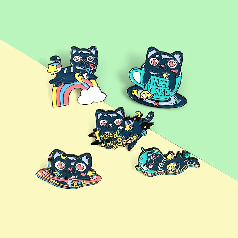 Cute Universe Space Cat Rainbow Brooch Bag Clothes Portfolio Lapel Enamel Pin Badges Cartoon Jewelry Gifts For Student Friends
Cute Universe Space Cat Rainbow Brooch Bag Clothes Portfolio Lapel Enamel Pin Badges Cartoon Jewelry Gifts For Student Friends