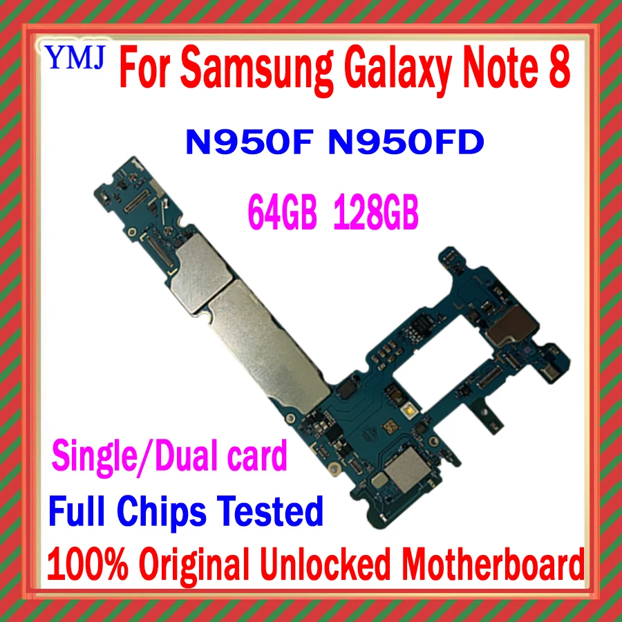 С ОС Android для Samsung Galaxy Note 8 N950F N950FD материнская плата 64 Гб 128 ГБ оригинальная