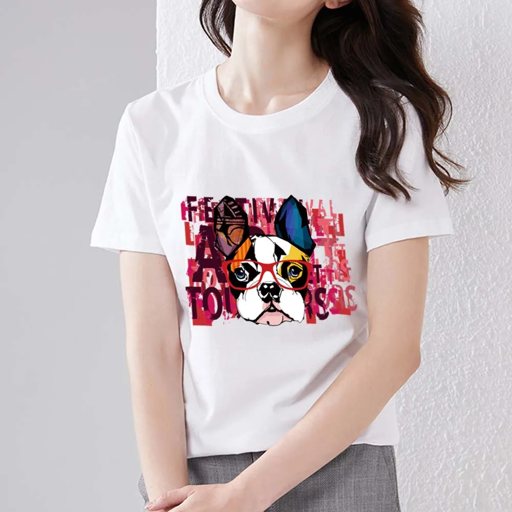 Women's Commuter T-shirt All-match Tops Funny Dog Print Series Pattern Ladies Round Neck Soft Casual Summer Slim Short Sleeves
Women's Commuter T-shirt All-match Tops Funny Dog Print Series Pattern Ladies Round Neck Soft Casual Summer Slim Short Sleeves