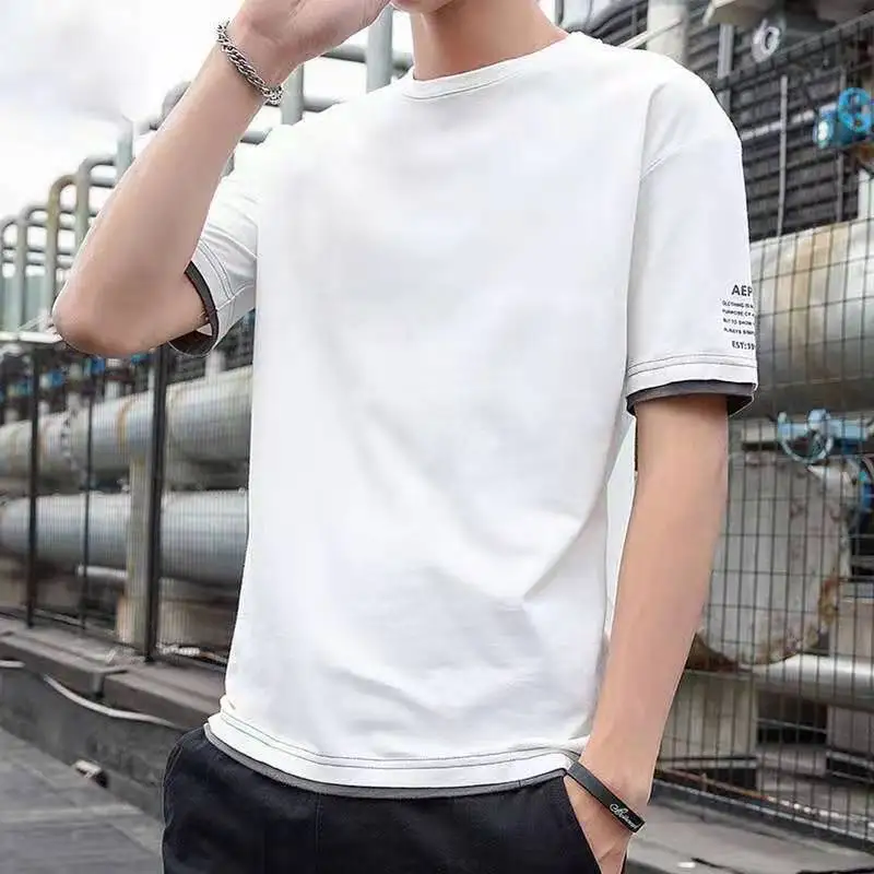 Men's combed cotton round neck short-sleeved loose Korean style trendy brand t-shirt
Men's combed cotton round neck short-sleeved loose Korean style trendy brand t-shirt