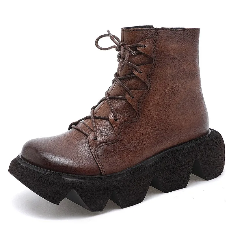 YourSeason Genuine Leather Ladies Zip Retro Leisure Shoes Round Toe 2021 New Concise Ankle Platform Women Sewing Wedges Boots
YourSeason Genuine Leather Ladies Zip Retro Leisure Shoes Round Toe 2021 New Concise Ankle Platform Women Sewing Wedges Boots