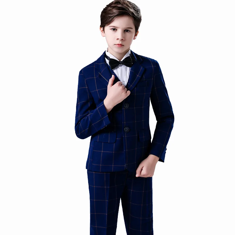 

Flower Boy Wedding Suit Kids Jacket+Vest+Pants+Bowtie 4Pcs Tuxedo Clothing Set Gentleman Children Graduation Party Costume