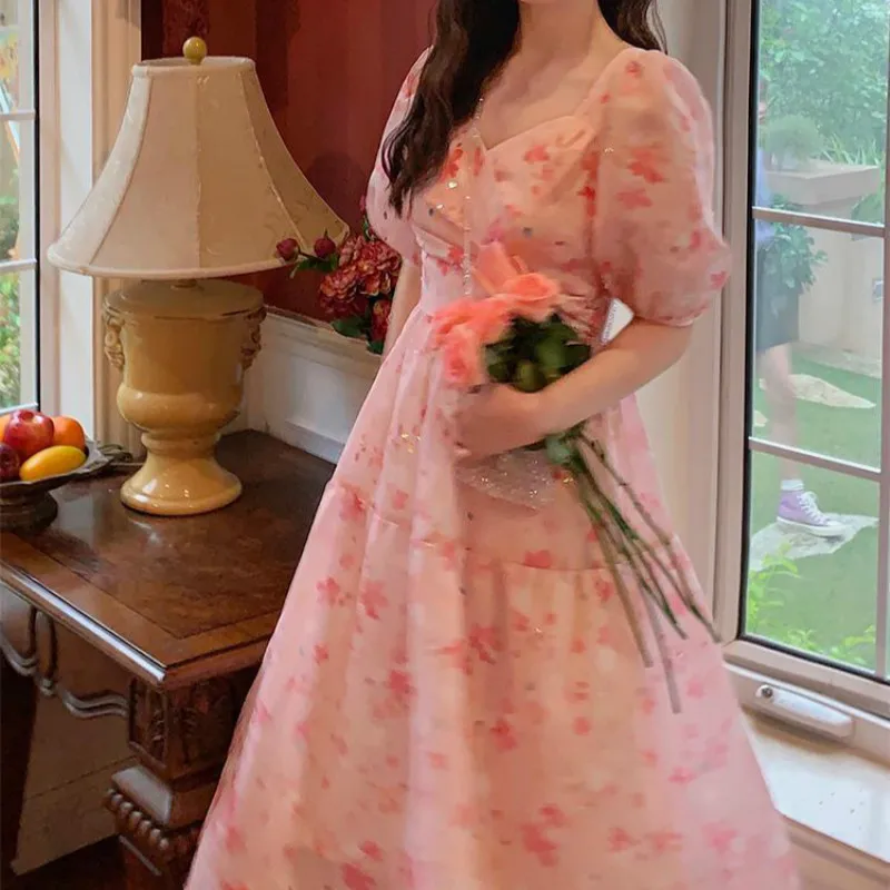 Pink Sequin Fairy Dress Women Elegant Floral Sweet Chiffon Dress Female Casual Loose Kawaii Summer Party Dress 2020 Korean Style
Pink Sequin Fairy Dress Women Elegant Floral Sweet Chiffon Dress Female Casual Loose Kawaii Summer Party Dress 2020 Korean Style