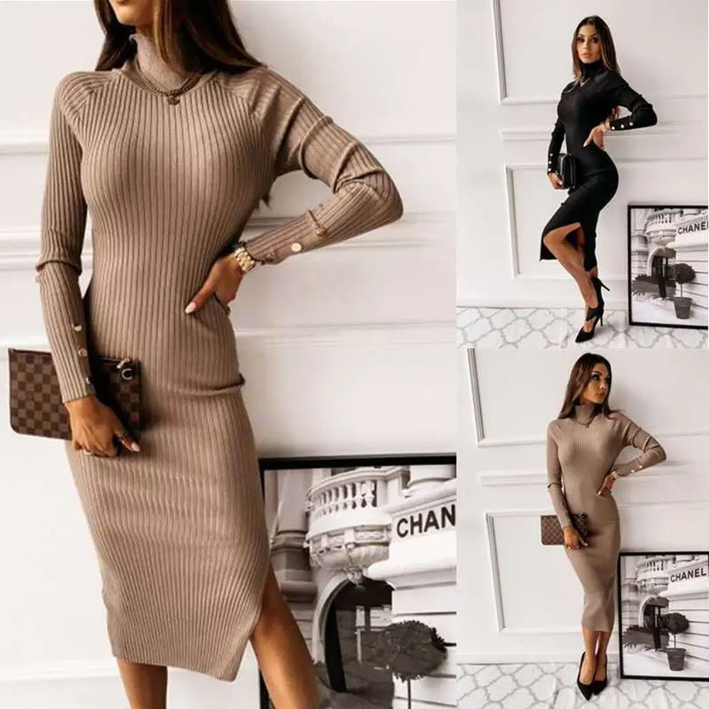 FAKUNTN 2020 Winter Women Sexy Party Dress Hollow Out Elastic Backless New Fashion Long Sleeve Solid Lady Turtleneck Dresses
FAKUNTN 2020 Winter Women Sexy Party Dress Hollow Out Elastic Backless New Fashion Long Sleeve Solid Lady Turtleneck Dresses