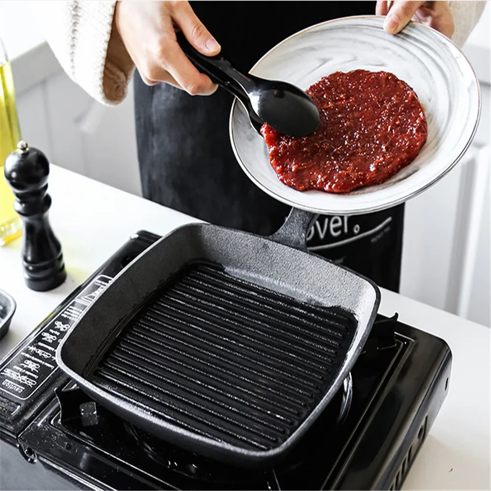 Cast Iron Cauldron Frying Pan Steak Skillet Grill Pan Gas Stoves Non-Stick Frying Pans Home Wok Pan Stripe Thick-Bottomed Pans
Cast Iron Cauldron Frying Pan Steak Skillet Grill Pan Gas Stoves Non-Stick Frying Pans Home Wok Pan Stripe Thick-Bottomed Pans