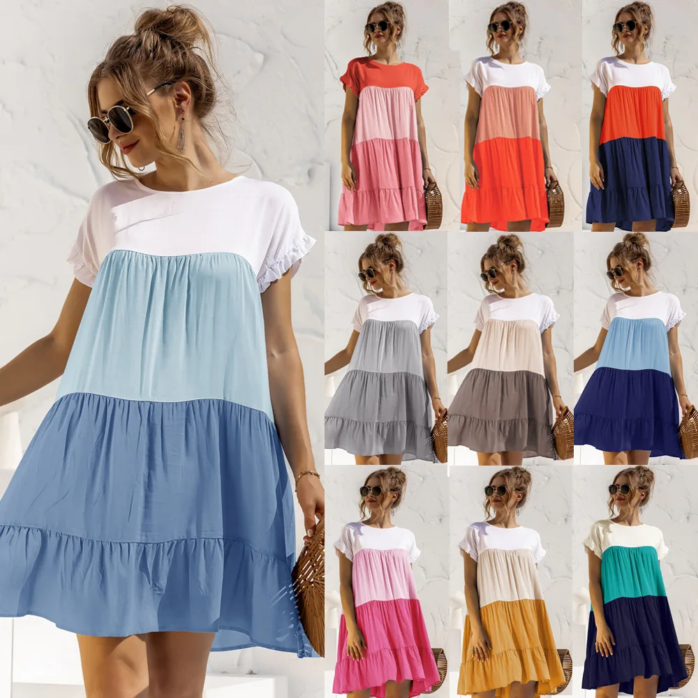 Echoine Color Patchwork Print Short Ruffle Sleeve Summer Mini Dresses Pleated Elegant Party Clubwear Vintage Vestidos Sundress
Echoine Color Patchwork Print Short Ruffle Sleeve Summer Mini Dresses Pleated Elegant Party Clubwear Vintage Vestidos Sundress