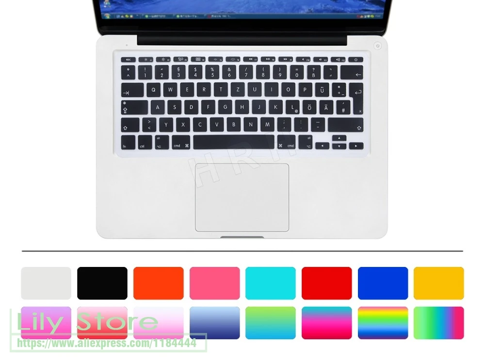 Силиконовый чехол для клавиатуры на немецком языке Macbook Air 11 "11 6 дюймов A1465/A1370