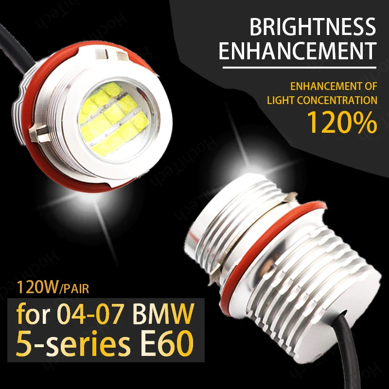 120W 6000K White High Quality Angle Eyes LED Marker HALO Ring Light Bulb for 04-07 BMW 5-series E60 Super Bright
120W 6000K White High Quality Angle Eyes LED Marker HALO Ring Light Bulb for 04-07 BMW 5-series E60 Super Bright