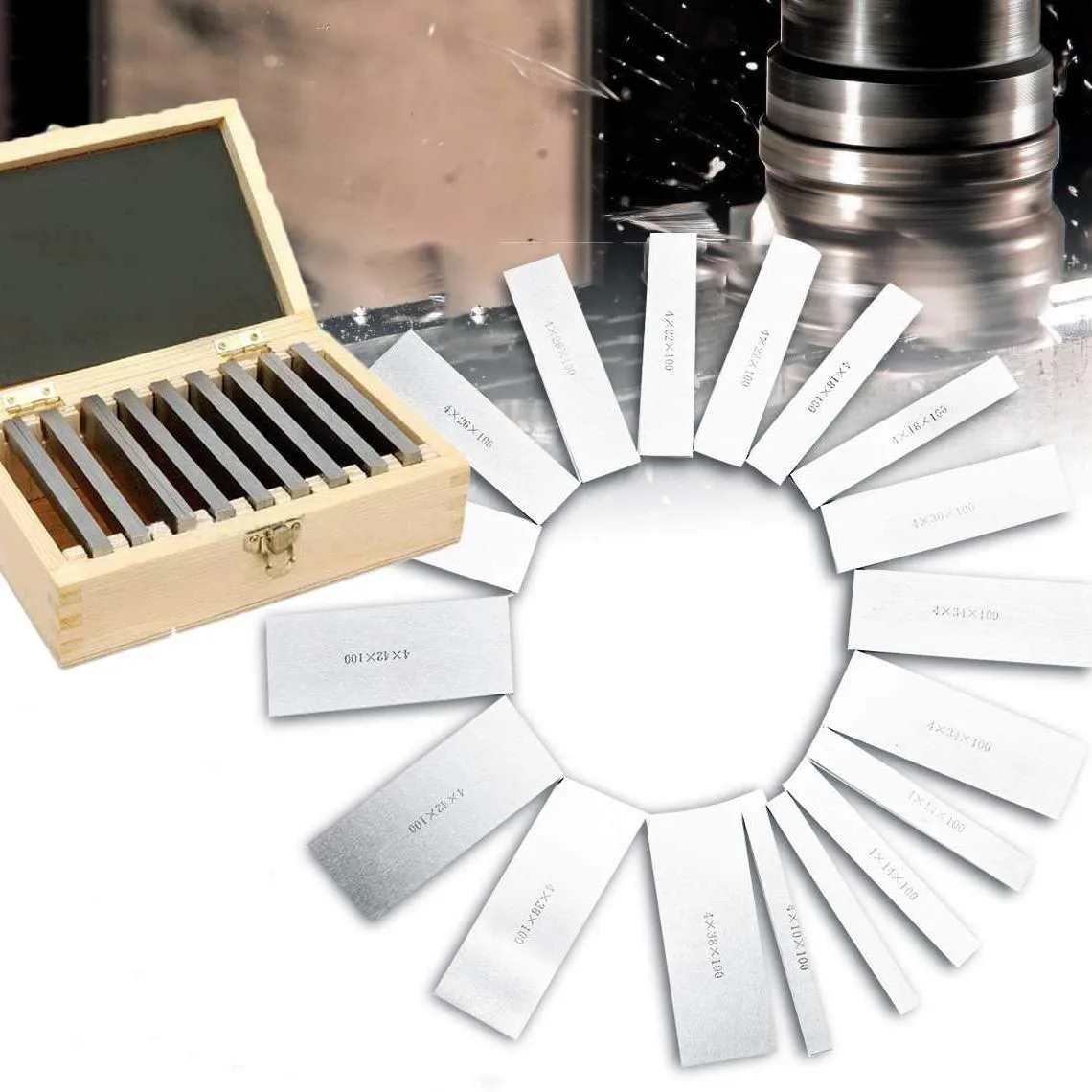 18Pcs High-precision Parallel Pad Gauge Block CNC Milling Pads Set 100mm Lathe For Auxiliary Milling Machine Milling Pad Group
18Pcs High-precision Parallel Pad Gauge Block CNC Milling Pads Set 100mm Lathe For Auxiliary Milling Machine Milling Pad Group