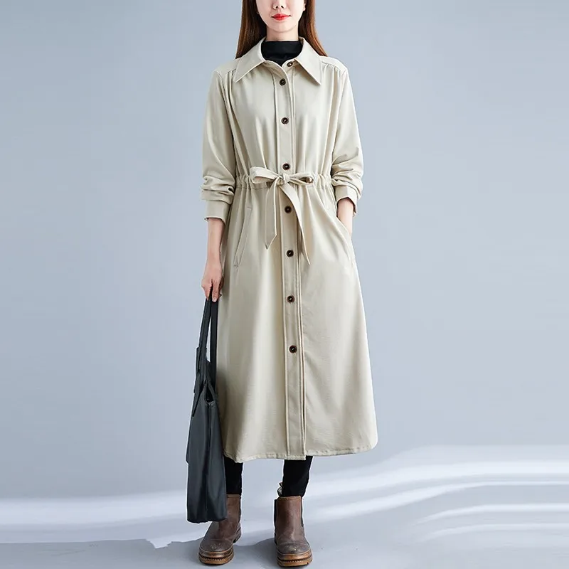 Women Casual Trench Coats New 2021 Autumn England Style Turn-down Collar Solid Color Ladies Elegant A-line Long Jackets B954
Women Casual Trench Coats New 2021 Autumn England Style Turn-down Collar Solid Color Ladies Elegant A-line Long Jackets B954