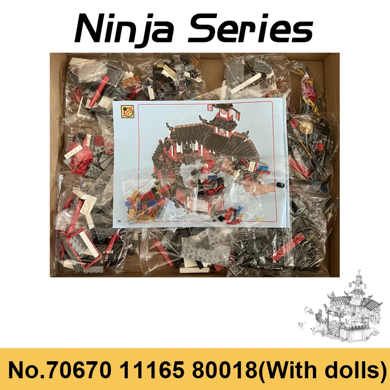 1070pcs Ninja Monastery of Spinjitzu Training Hall Temple Castle Compatible 70670 Building Blocks Bricks Toys For Children Gifts
1070pcs Ninja Monastery of Spinjitzu Training Hall Temple Castle Compatible 70670 Building Blocks Bricks Toys For Children Gifts