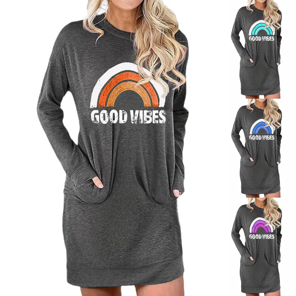 Print Loose Dress for Women Hot Sale Spring New Rainbow Comfortable Mid-length Pocket Free Shipping Plus Size Dress Long Skirts
Print Loose Dress for Women Hot Sale Spring New Rainbow Comfortable Mid-length Pocket Free Shipping Plus Size Dress Long Skirts