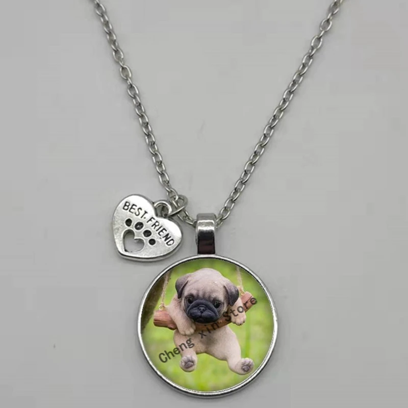 Ожерелье-Шарм Мопс с изображением собаки | Украшения и аксессуары
