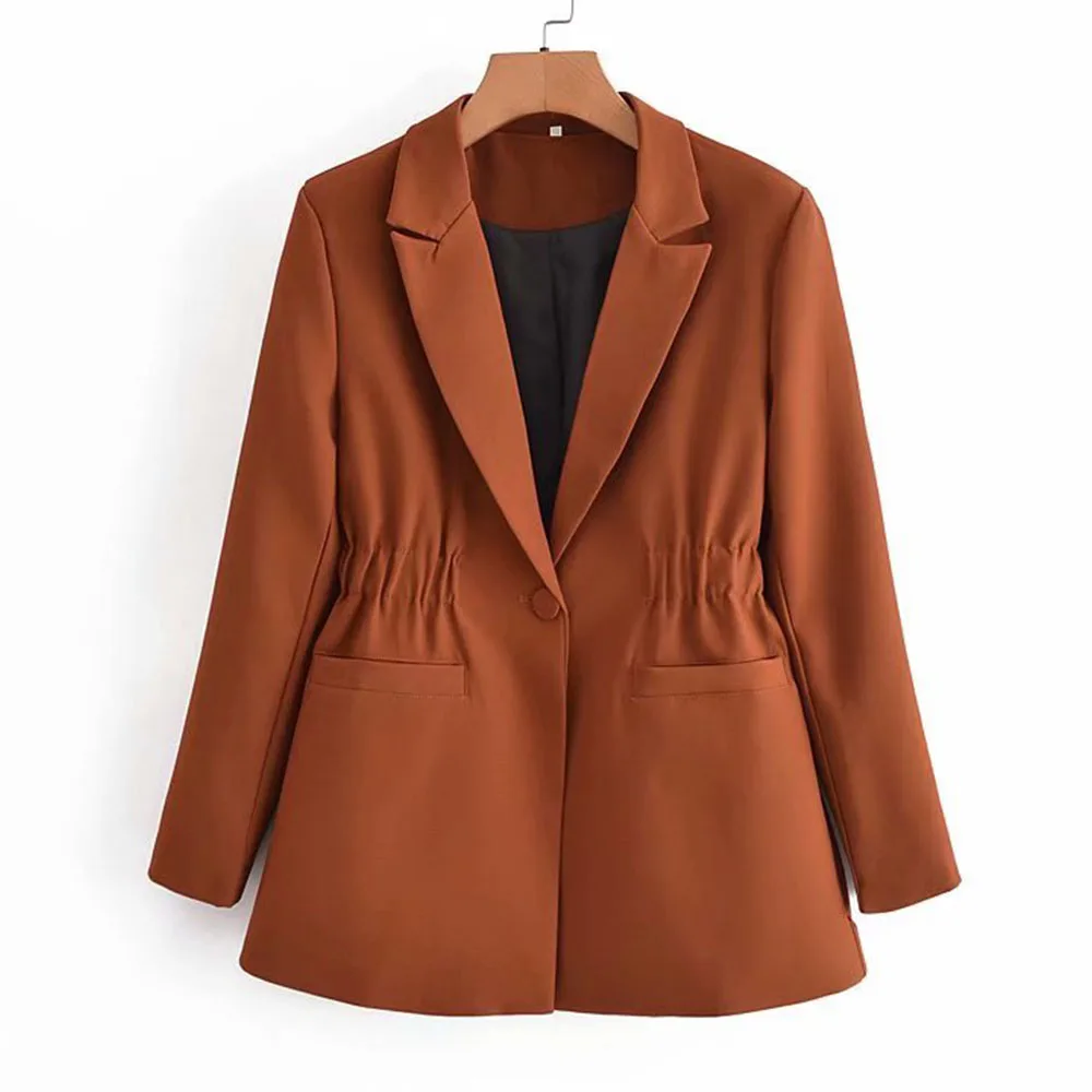 ZA spring and autumn new women's Korean casual fashion pure color loose long-sleeved straight elastic waist suit jacket
ZA spring and autumn new women's Korean casual fashion pure color loose long-sleeved straight elastic waist suit jacket