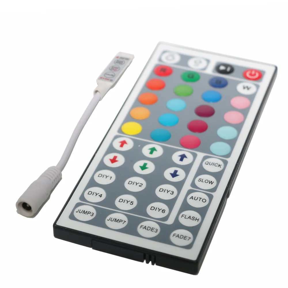 44Keys IR Remote Controller For RGB LED Strip Stripe String Ribbon Neon 5050 3528 SMD DC 12V Dimmer Diammable Mini Controller
44Keys IR Remote Controller For RGB LED Strip Stripe String Ribbon Neon 5050 3528 SMD DC 12V Dimmer Diammable Mini Controller