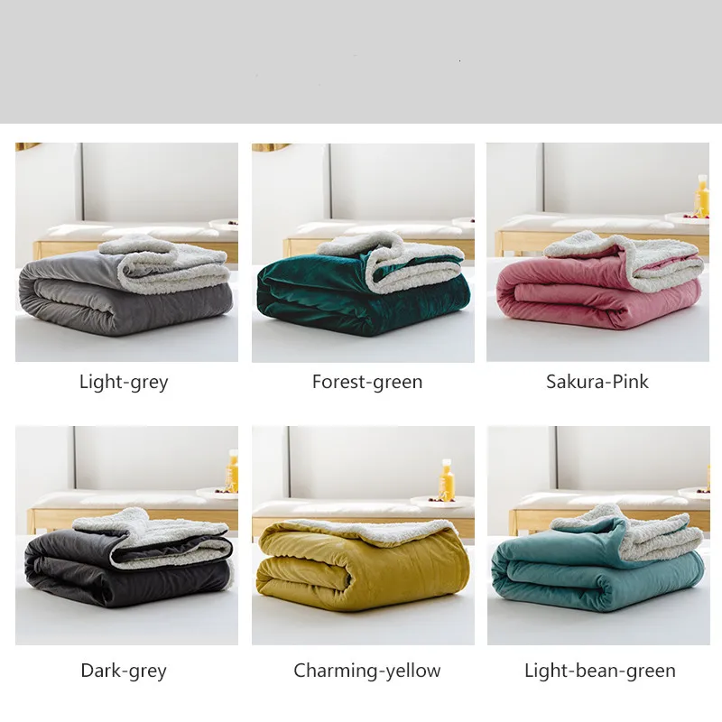 Double Layer Thicken Blanket Small and Portable Flannel Throw Fluffy plush sherpa | Дом и сад