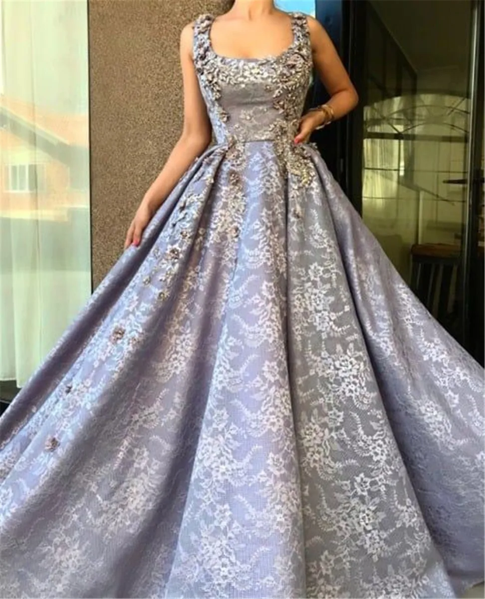 Grey Lace Appliques Prom Dresses 2021 Scoop Neckline Ball Gown Formal Evening Dress Robe De Soiree
Grey Lace Appliques Prom Dresses 2021 Scoop Neckline Ball Gown Formal Evening Dress Robe De Soiree