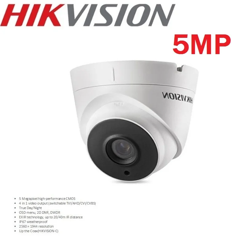 Hikvision англоязычное 16-канальное видеонаблюдение XVR с 10 гибридными камерами 5 Мп 4 в 1