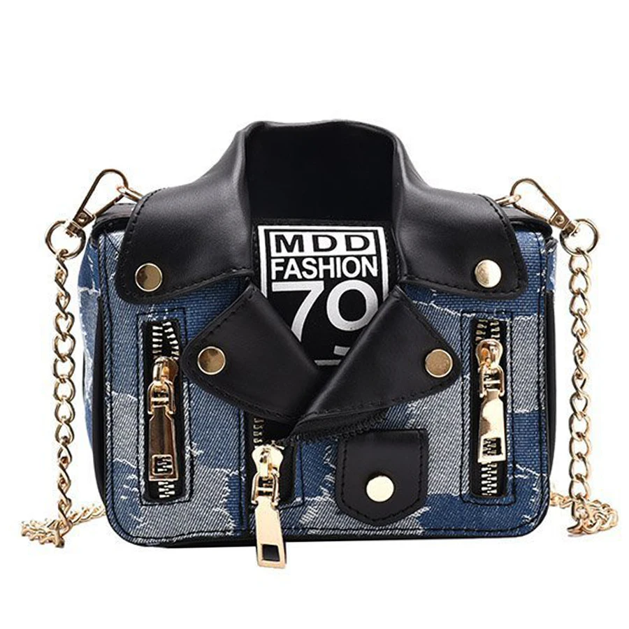 Personality Coat Clothes Design Women's Shoulder Bag Fashion Denim Chain Shoulder Bag Girls Rivet Funny Purse For Women 2022 NEW
Personality Coat Clothes Design Women's Shoulder Bag Fashion Denim Chain Shoulder Bag Girls Rivet Funny Purse For Women 2022 NEW