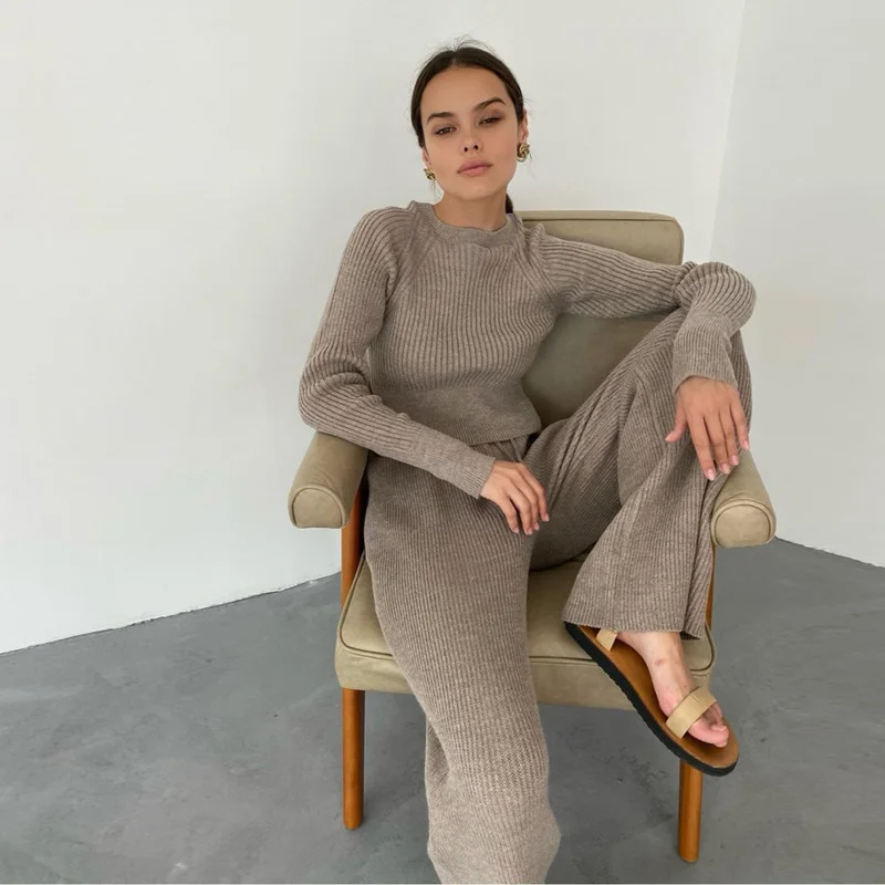 Fashion Two Piece Set Women Tracksuit Spring Autumn Clothes Full Sleeve O-Neck Top Wide Leg Pants Home Wear Casual Outfits 2021
Fashion Two Piece Set Women Tracksuit Spring Autumn Clothes Full Sleeve O-Neck Top Wide Leg Pants Home Wear Casual Outfits 2021